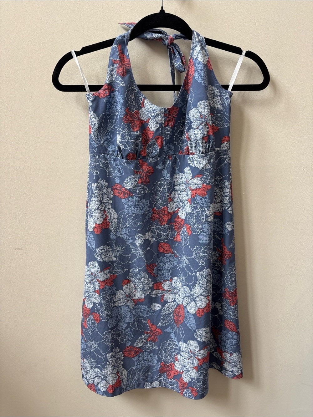 Women's Blue Floral Halter Skirt
